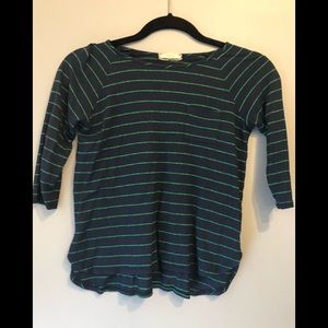 Stripped pocket blouse